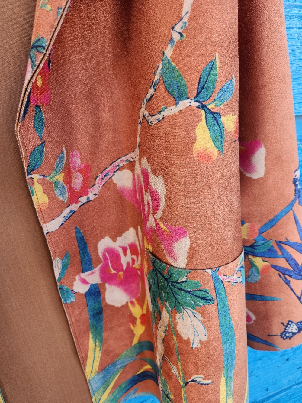 FDJ Floral Rust Open-Front Blazer - Picture 3 of 9